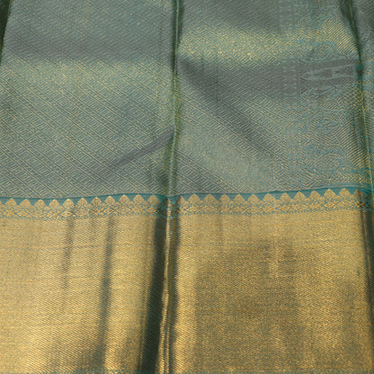 Pure Silk Saree  Blue with  Dark Purple - Vaishali Silks