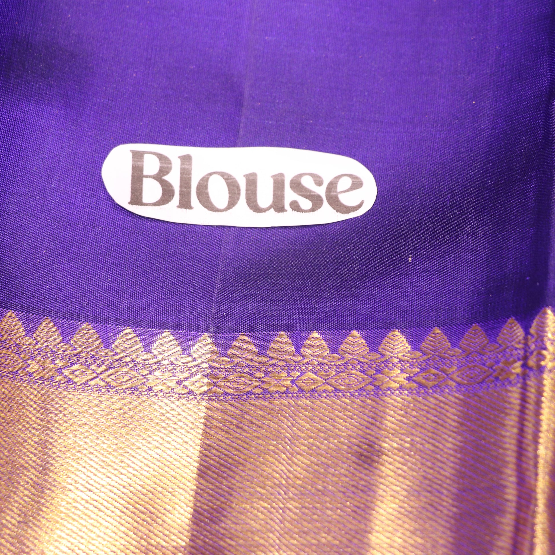 Pure Silk Saree  Blue with  Dark Purple - Vaishali Silks
