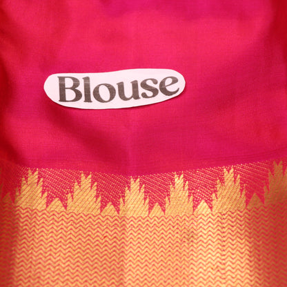 Pure Silk Saree Yellow with Red  Colour - Vaishali Silks