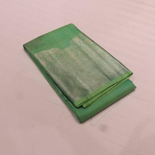 Pure Silk Saree Self Green Colour - Vaishali Silks
