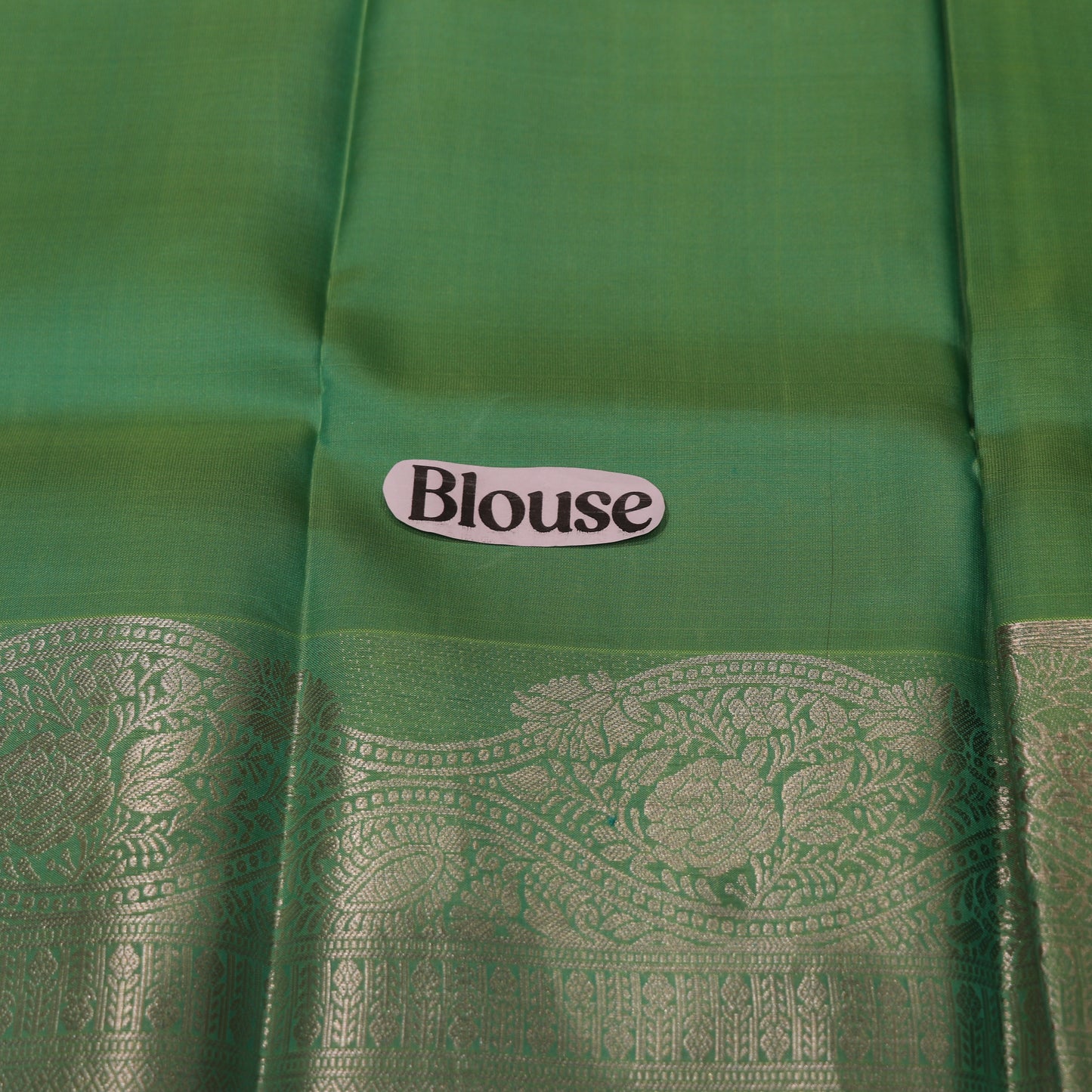 Pure Silk Saree Self Green Colour - Vaishali Silks
