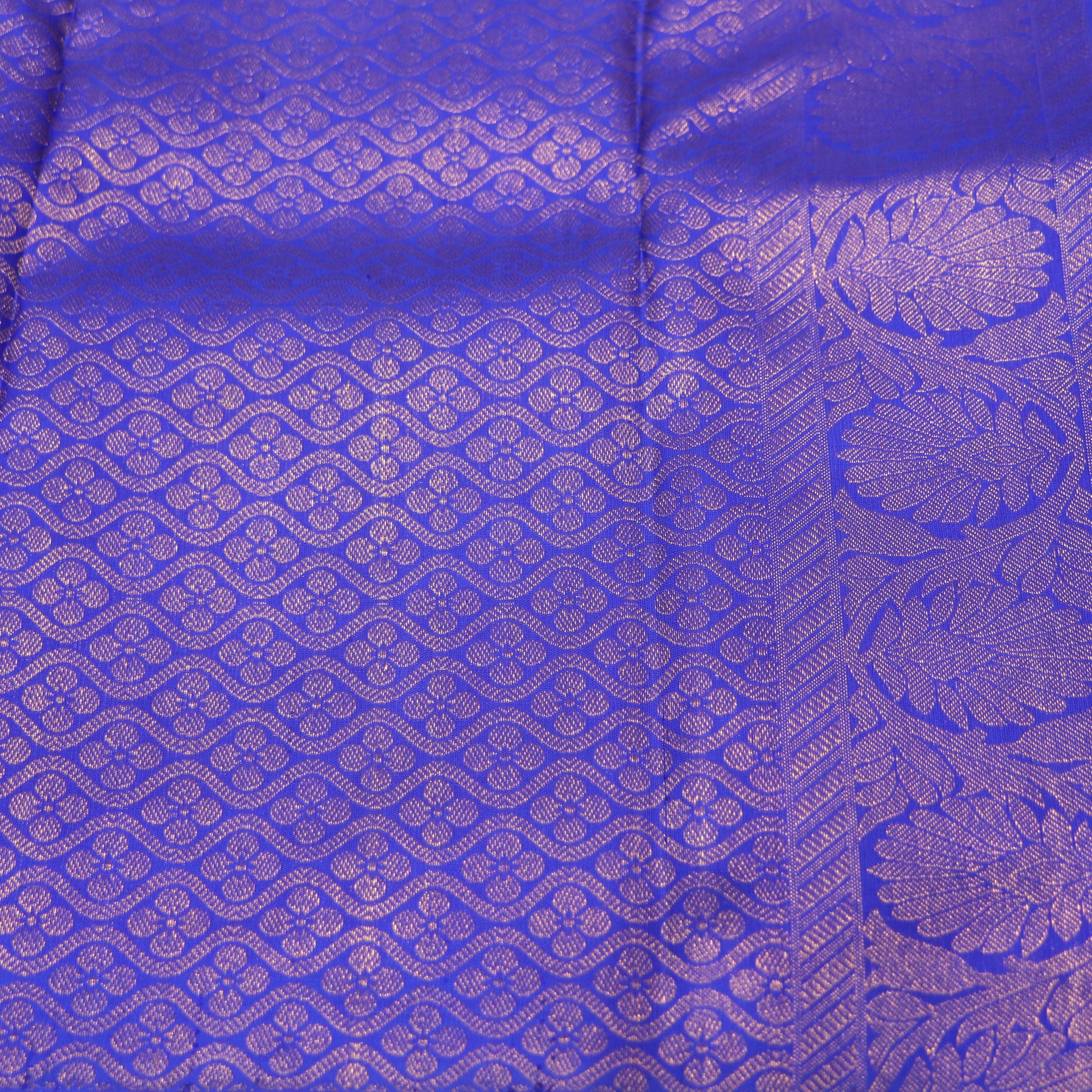 Pure Silk Saree Blue With Dark Blue Colour - Vaishali Silks