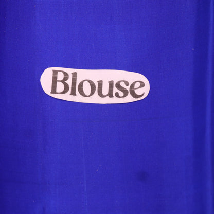 Pure Silk Saree Blue With Dark Blue Colour - Vaishali Silks