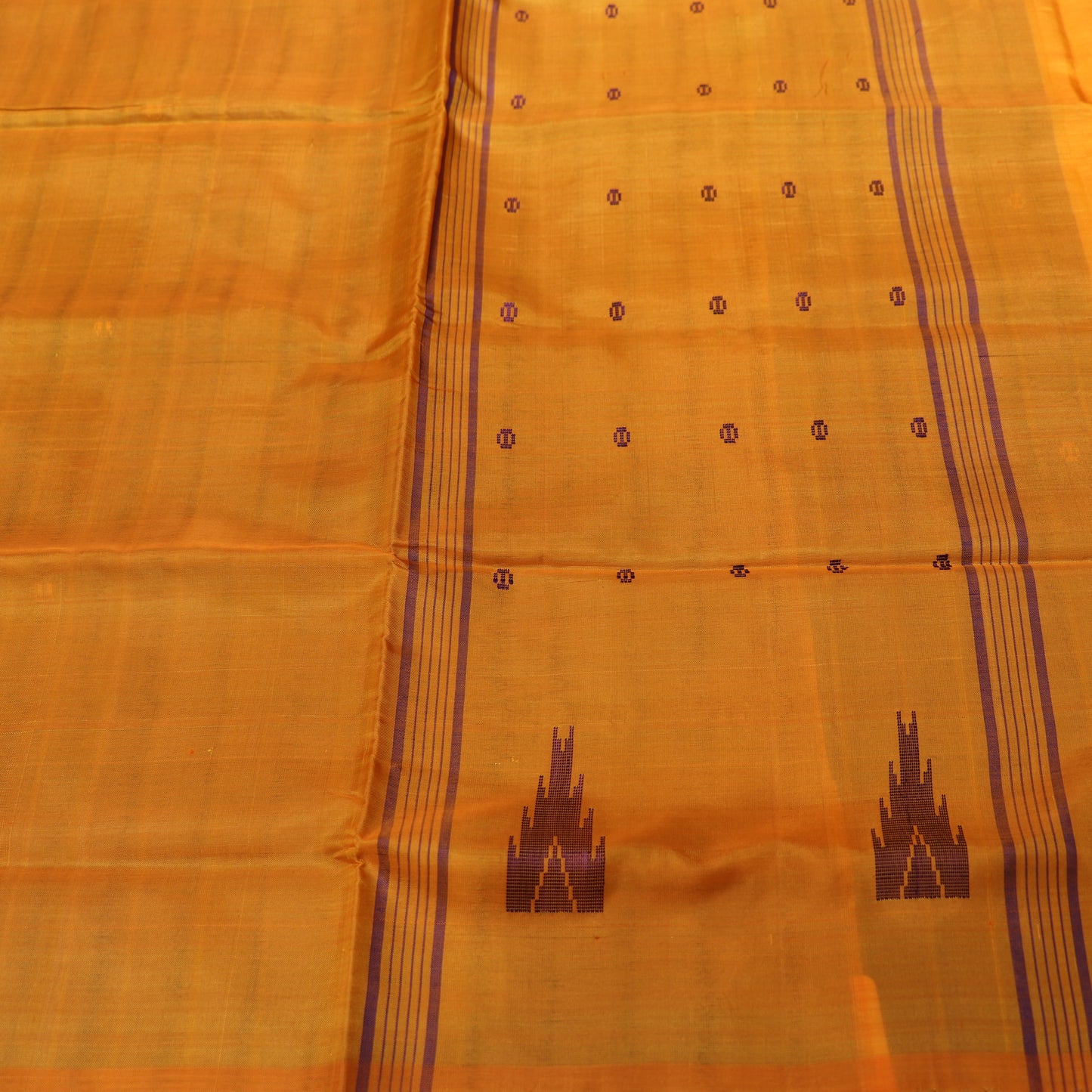Banana Silk  Saree  blue with Yellow - Vaishali Silks