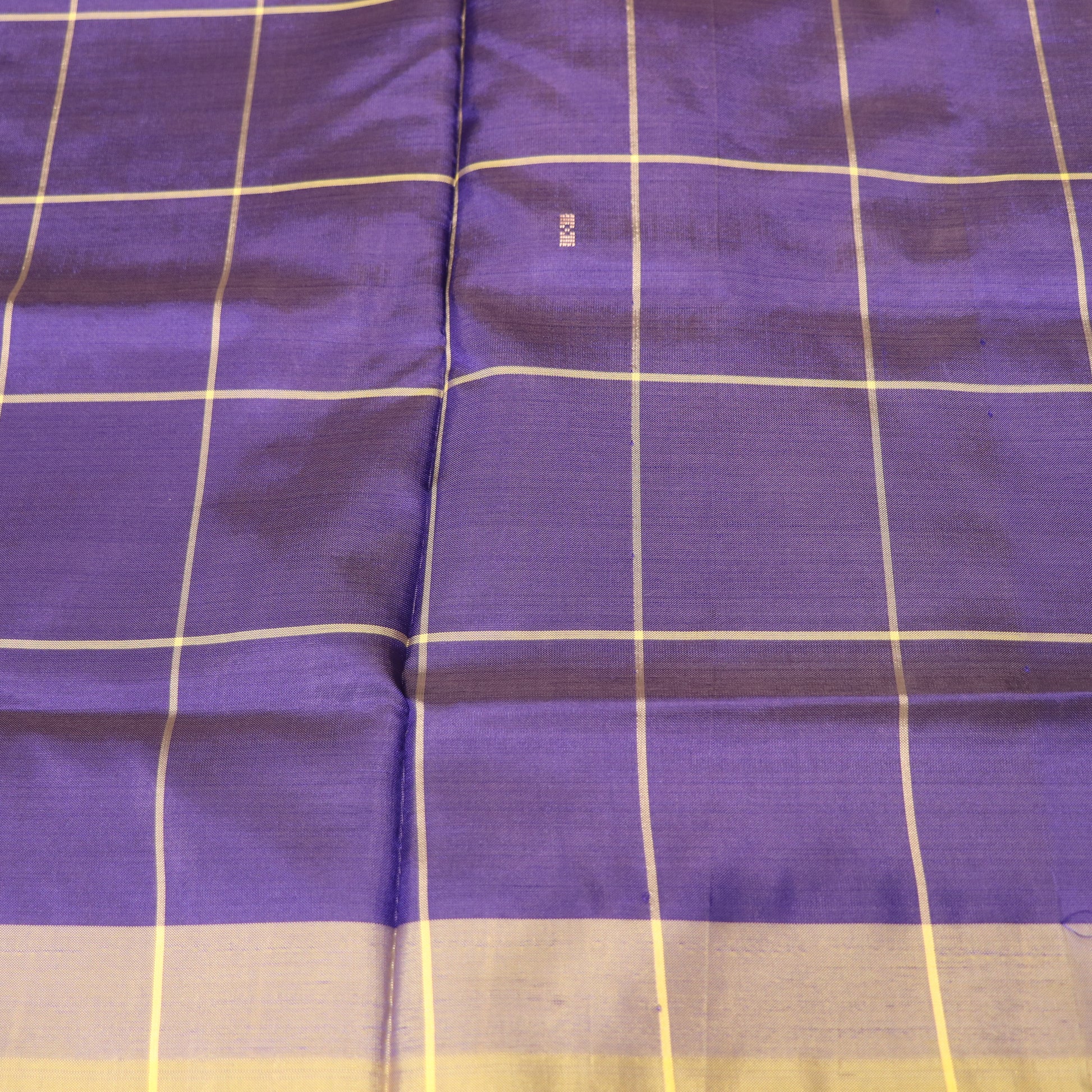 Banana Silk  Saree Yellow With Violet - Vaishali Silks