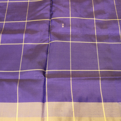Banana Silk  Saree Yellow With Violet - Vaishali Silks