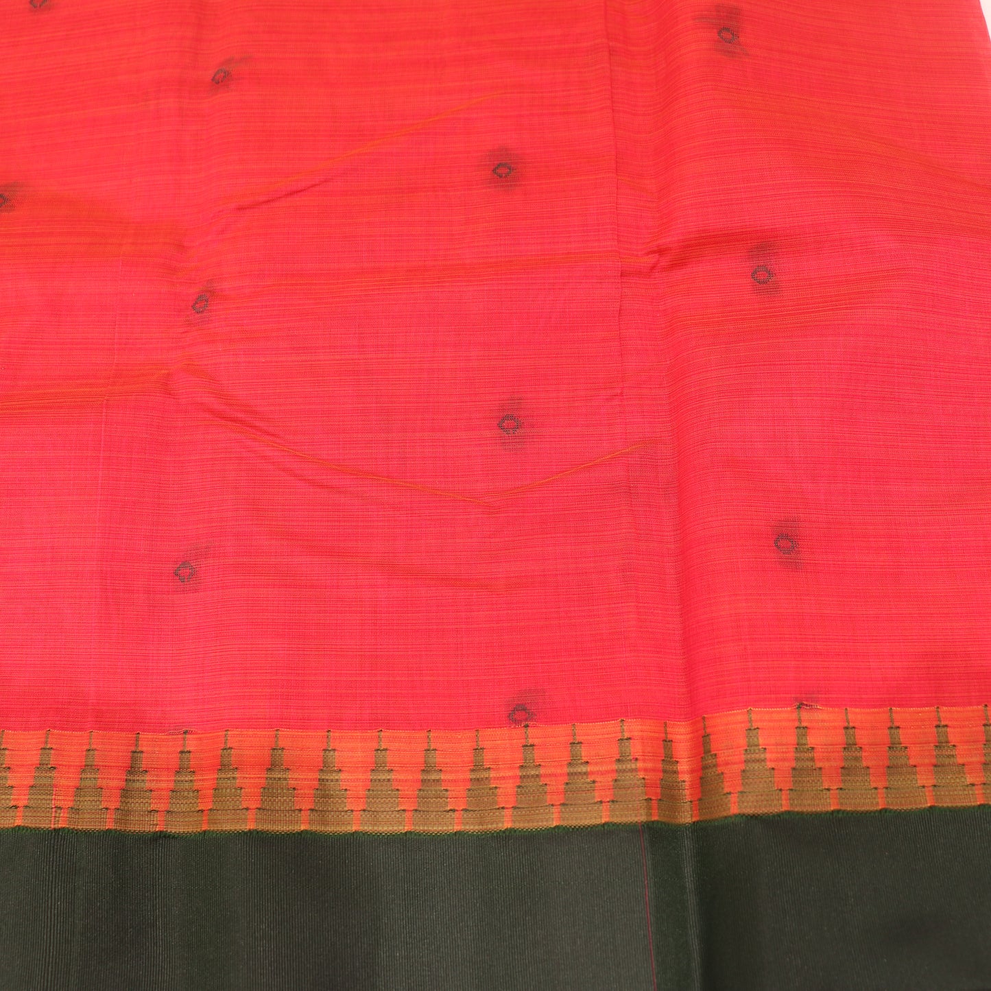 Silk Cotton Saree Pink  With Green - Vaishali Silks