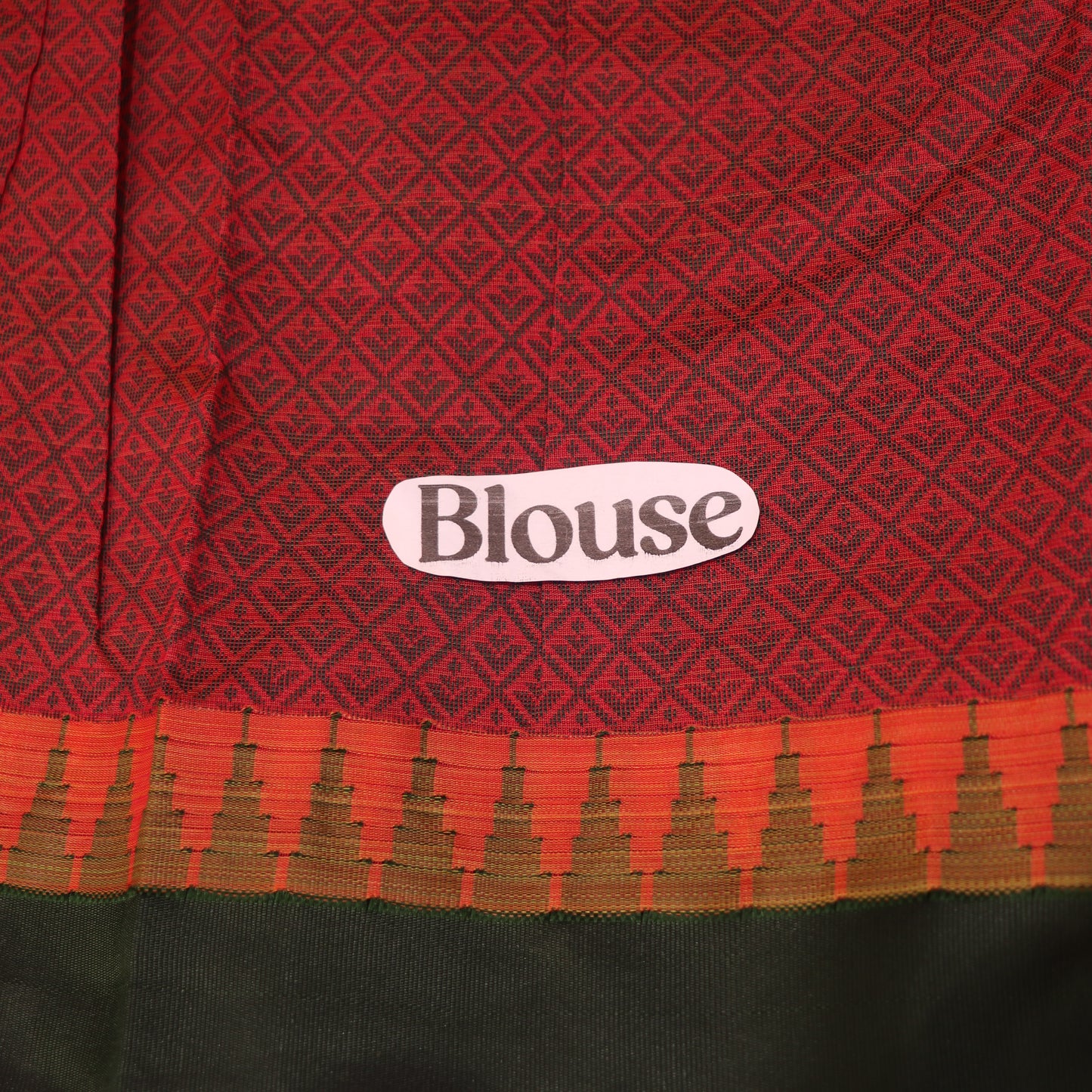 Silk Cotton Saree Pink  With Green - Vaishali Silks