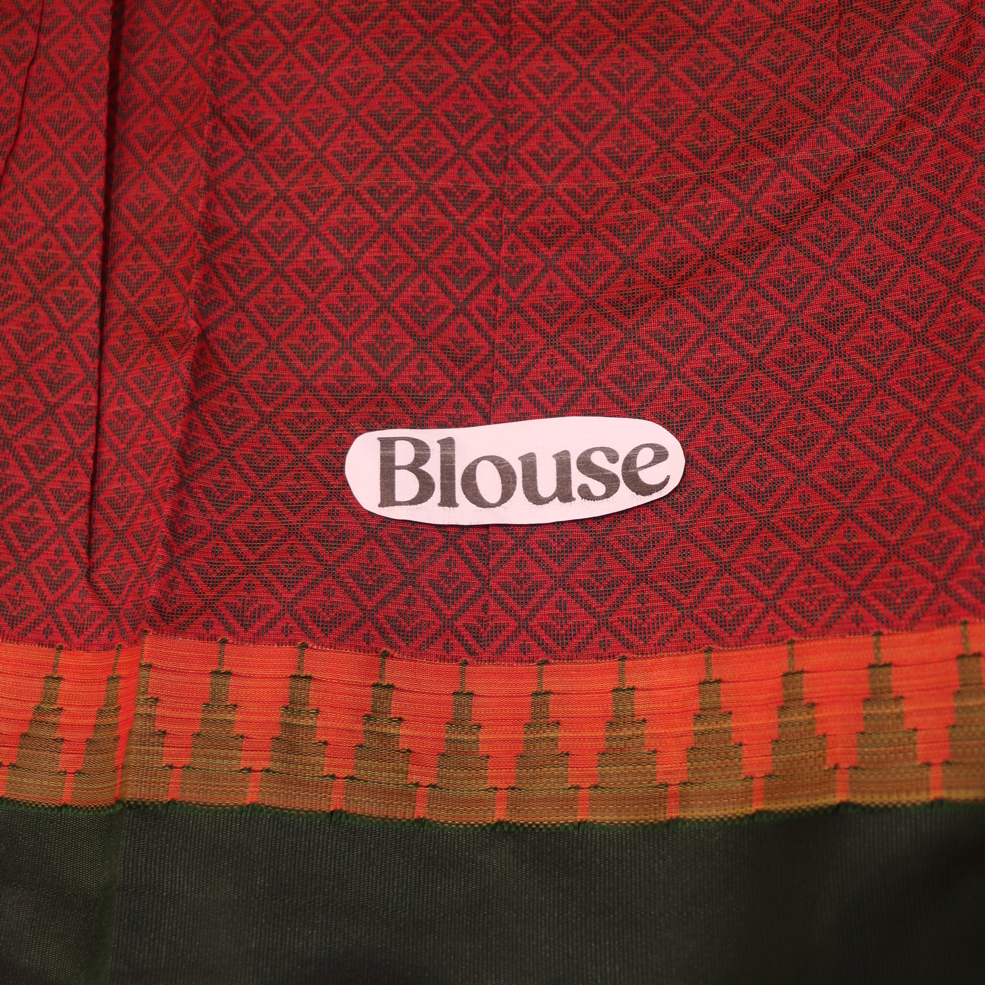 Silk Cotton Saree Pink  With Green - Vaishali Silks