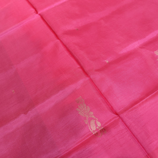 Banana Silk  Saree Pink with  Purple Colour - Vaishali Silks