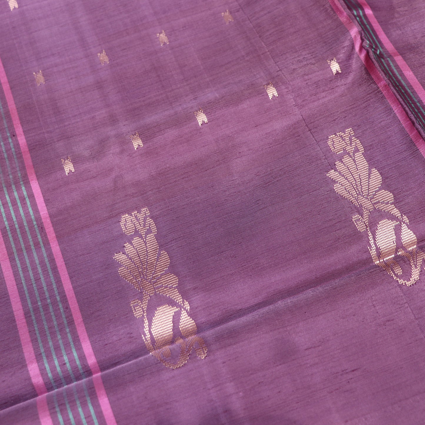 Banana Silk  Saree Pink with  Purple Colour - Vaishali Silks