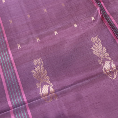 Banana Silk  Saree Pink with  Purple Colour - Vaishali Silks