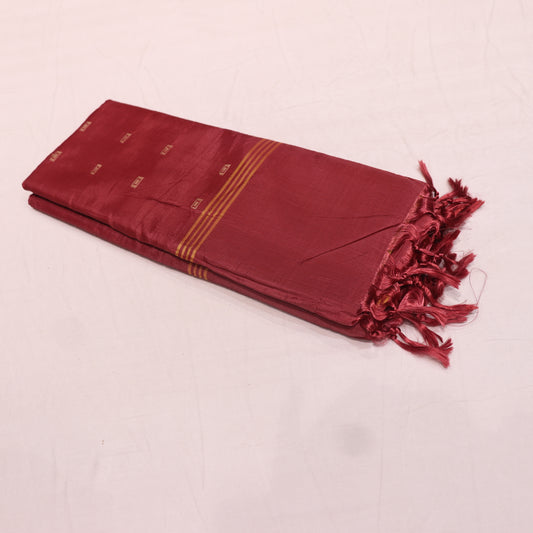 Banana Silk  Saree Mustard  With Red - Vaishali Silks