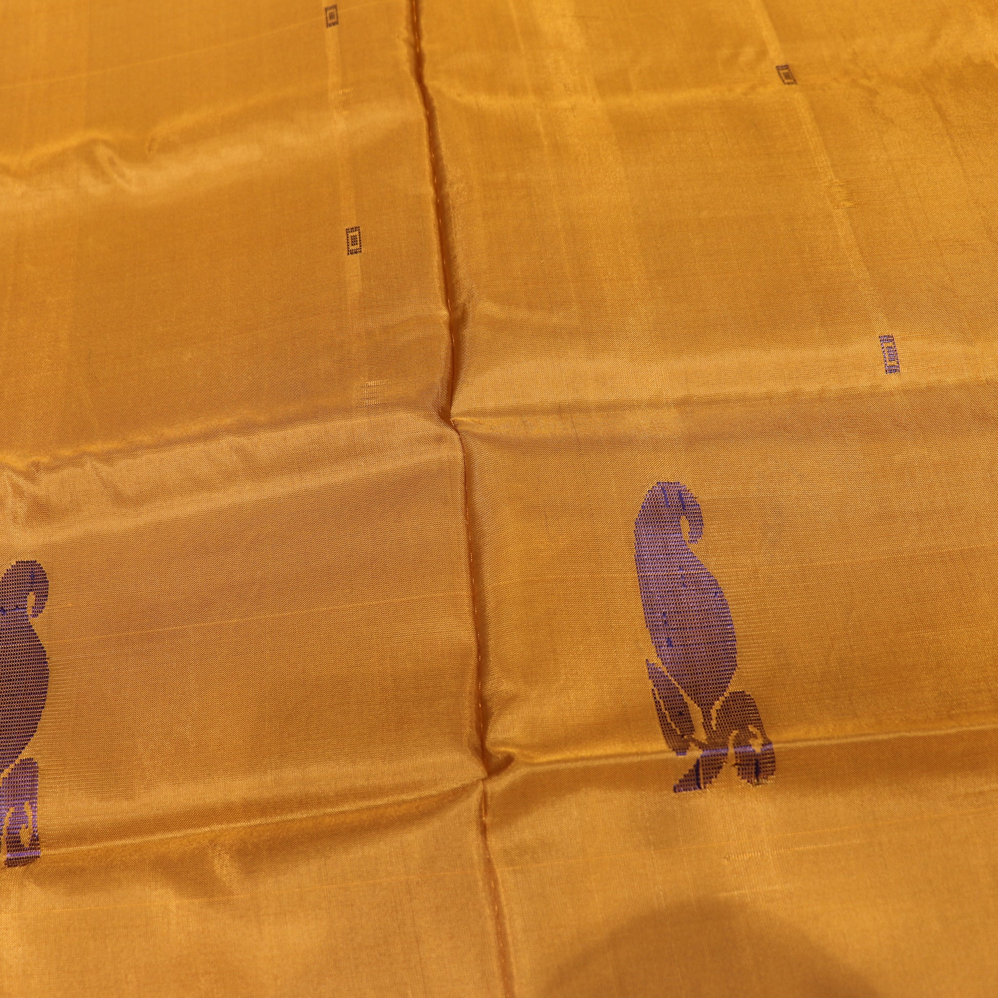 Banana Silk  Saree Mustard  With Red - Vaishali Silks