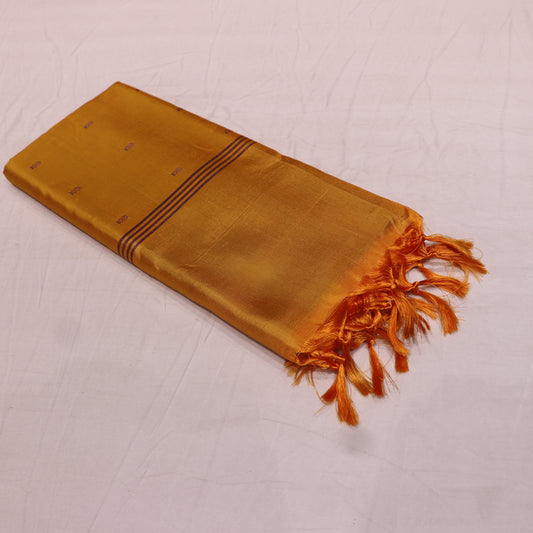 Banana Silk  Saree  Yellow With Voilet colour - Vaishali Silks