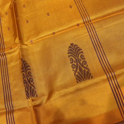 Banana Silk  Saree  Yellow With Voilet colour - Vaishali Silks