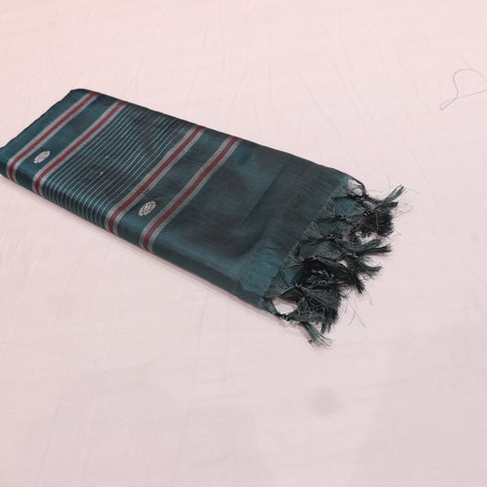 Banana Silk  Saree Peach  With Green Colour - Vaishali Silks