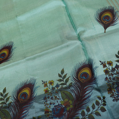 Banana Silk  Saree Green  colour - Vaishali Silks