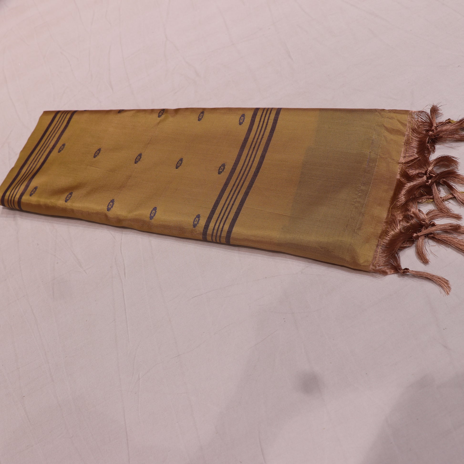 Banana Silk  Saree  Blue with Sandel Colour - Vaishali Silks