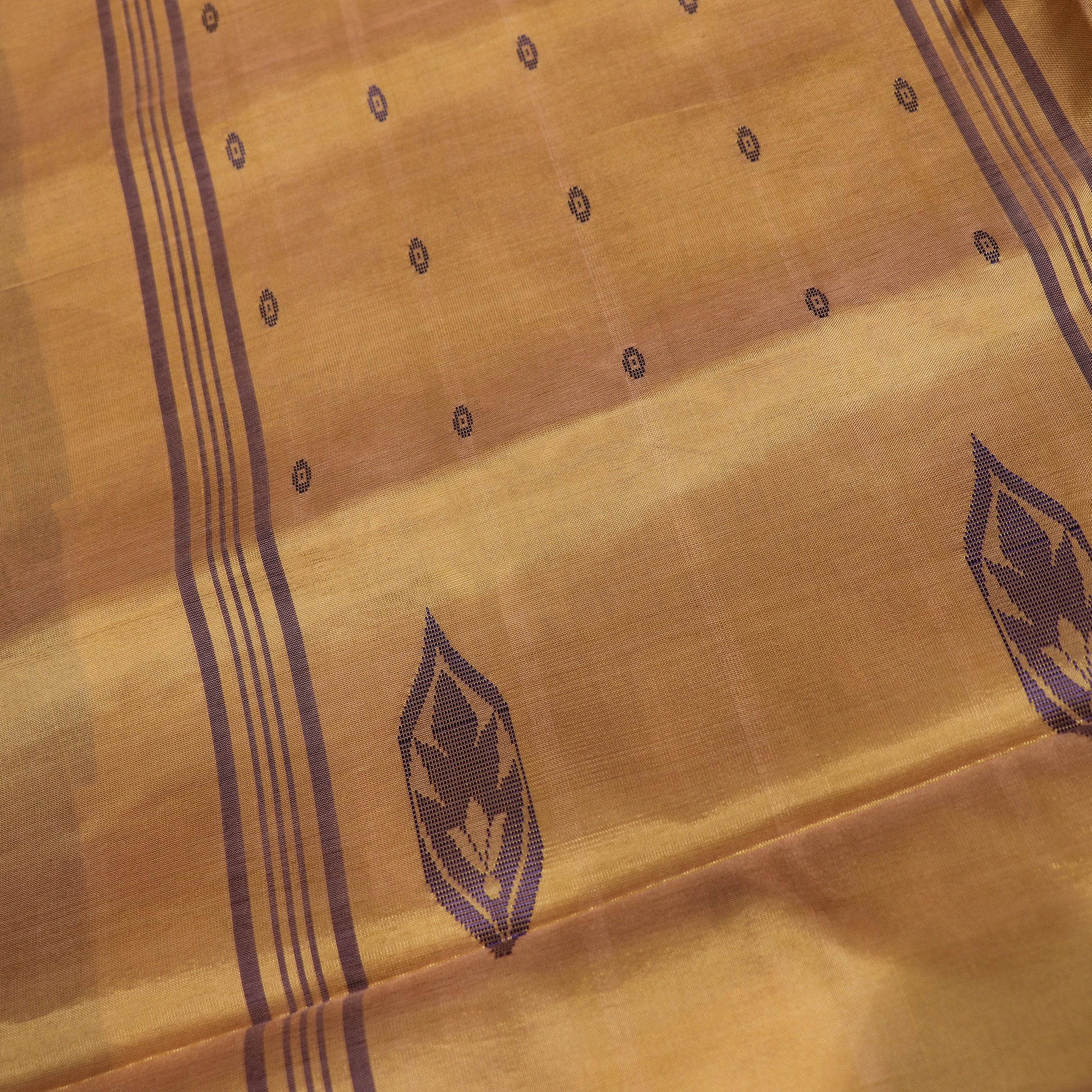 Banana Silk  Saree  Blue with Sandel Colour - Vaishali Silks