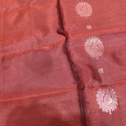Banana Silk  Saree Sandel with  maroon  Colour - Vaishali Silks