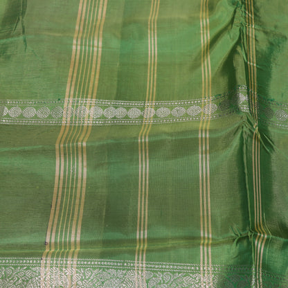 Banana Silk  Saree (WITH OUTBLOUSE)  Pink  With Green - Vaishali Silks