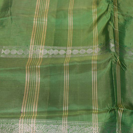 Banana Silk  Saree (WITH OUTBLOUSE)  Pink  With Green - Vaishali Silks