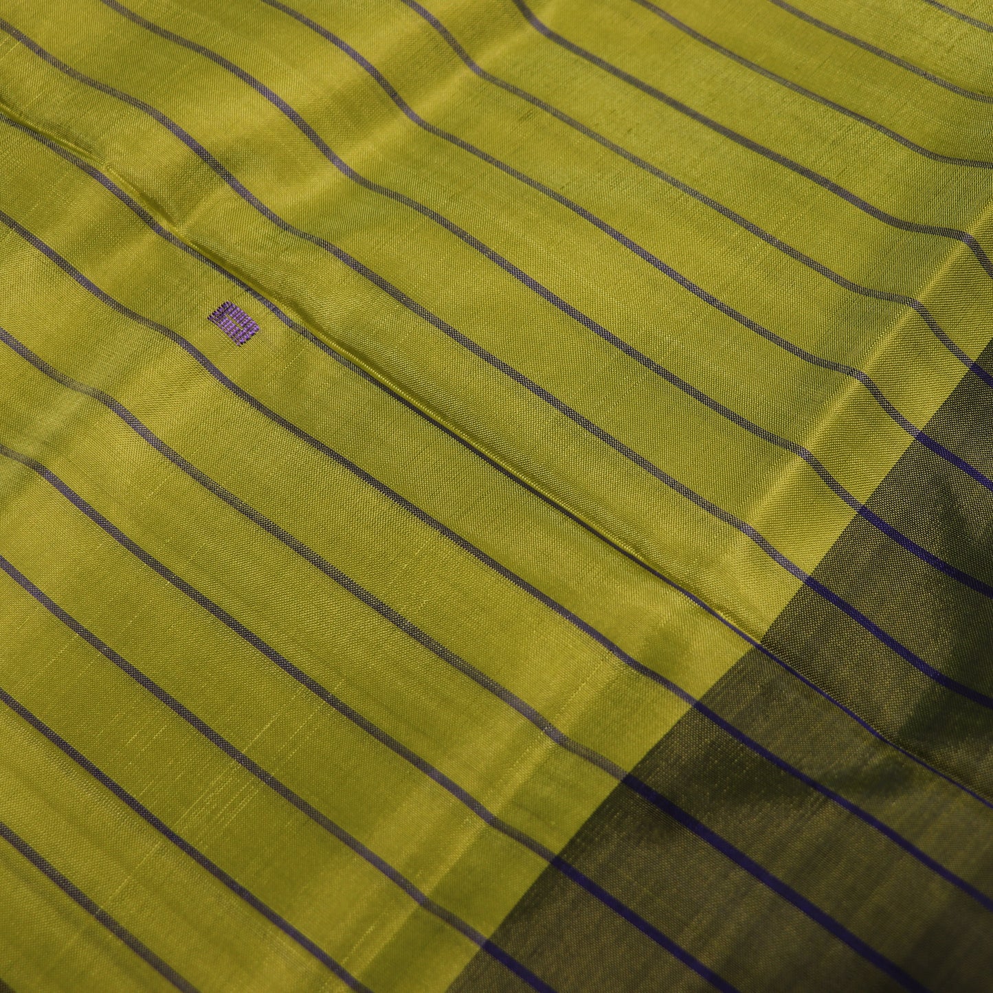 Banana Silk  Saree (WITH OUTBLOUSE) Green With  Black - Vaishali Silks