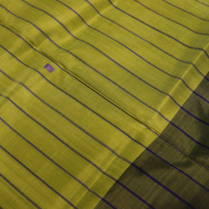 Banana Silk  Saree (WITH OUTBLOUSE) Green With  Black - Vaishali Silks