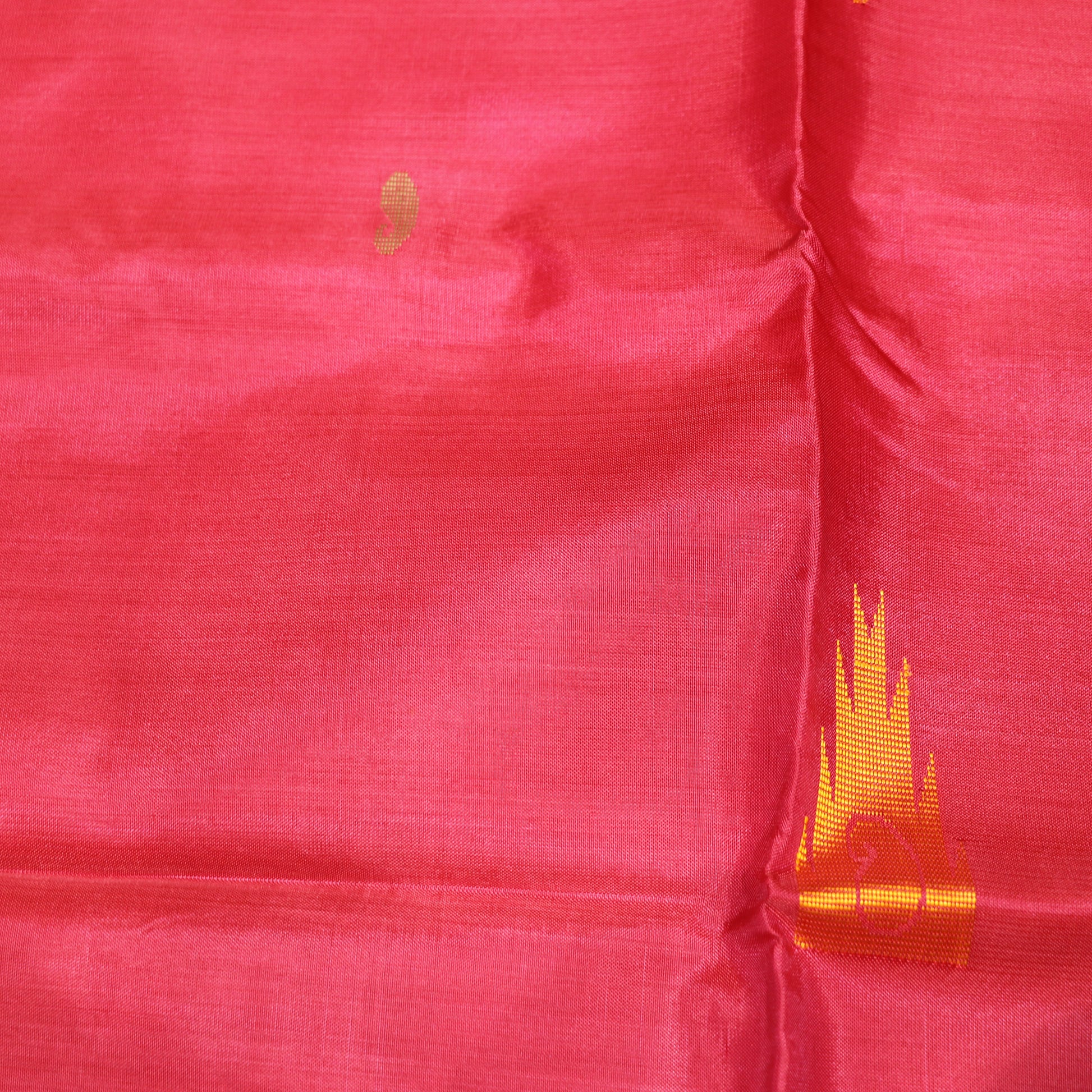 Banana Silk  Saree Red With Green - Vaishali Silks