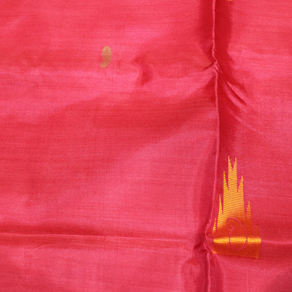 Banana Silk  Saree Red With Green - Vaishali Silks