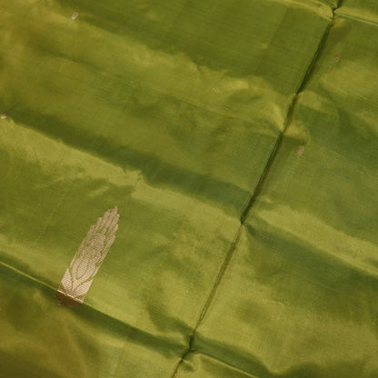 Banana Silk  Saree Peach  With Green - Vaishali Silks