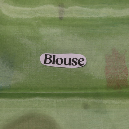 Banana Silk  Saree Blue  With Green - Vaishali Silks