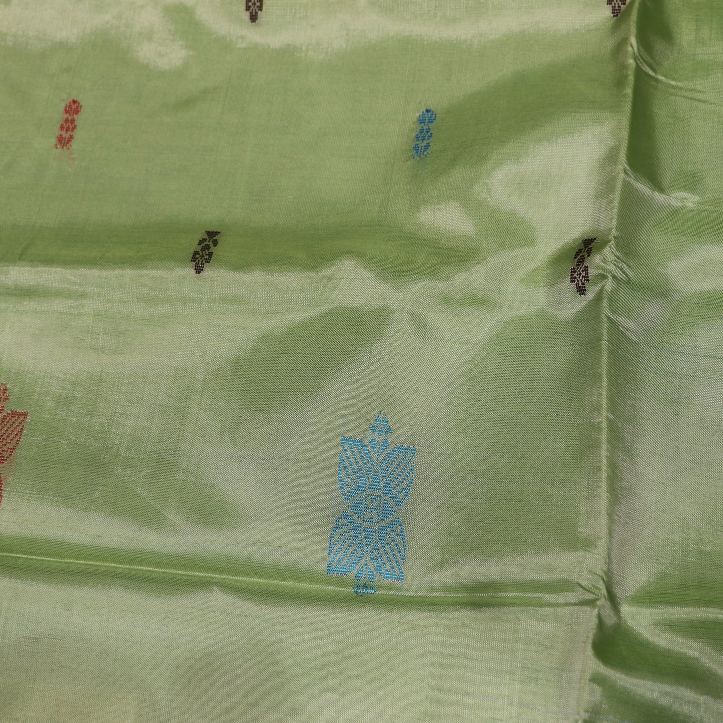 Banana Silk  Saree Blue  With Green - Vaishali Silks