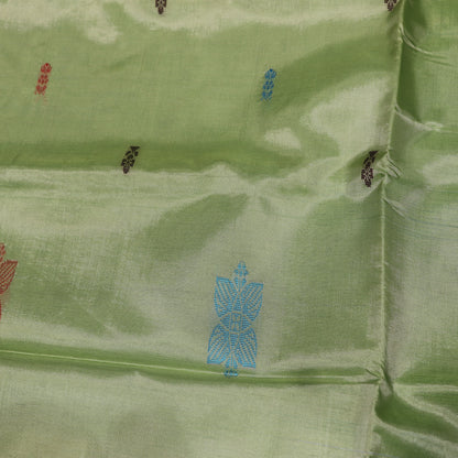 Banana Silk  Saree Blue  With Green - Vaishali Silks