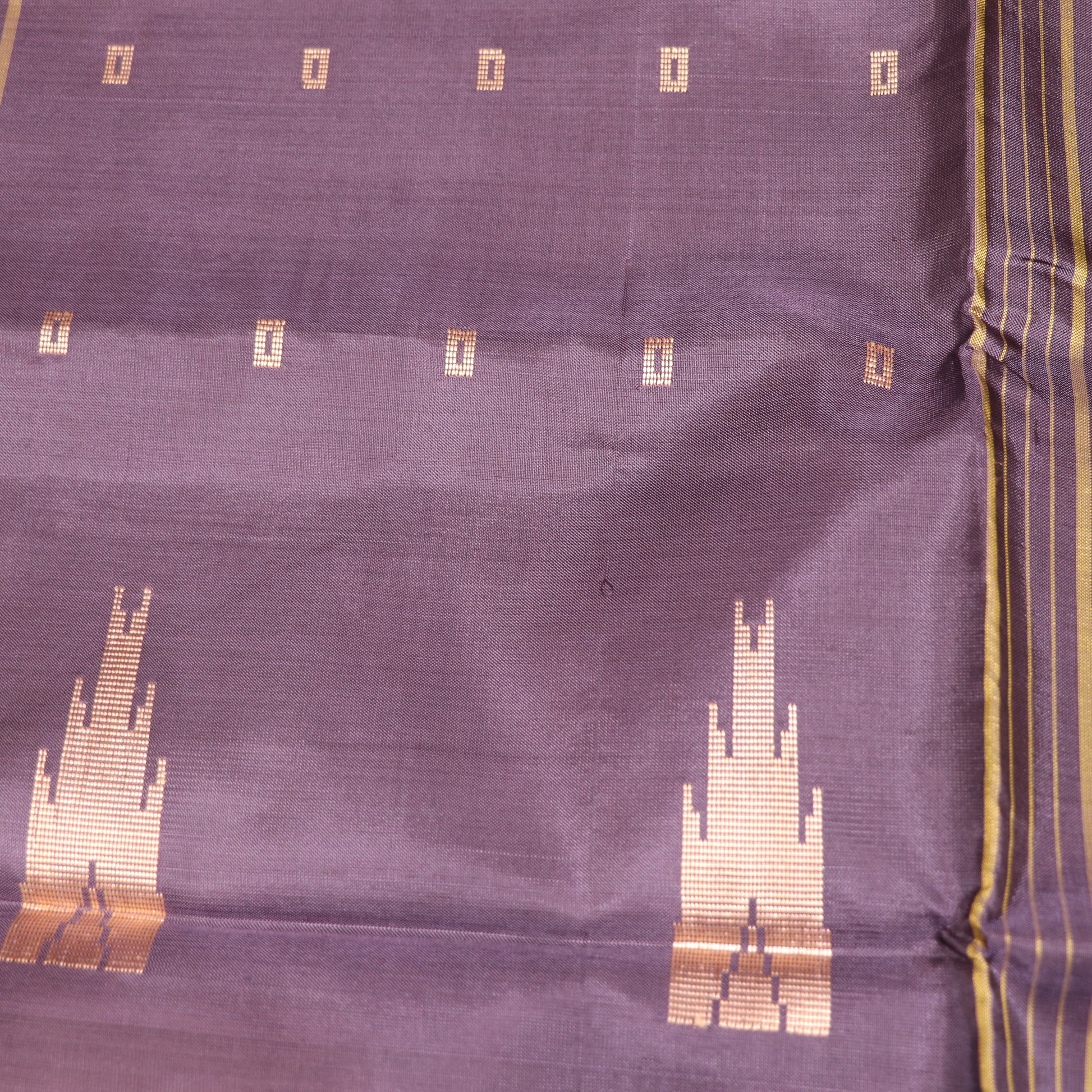 Banana Silk  Saree Purple With  Pink - Vaishali Silks