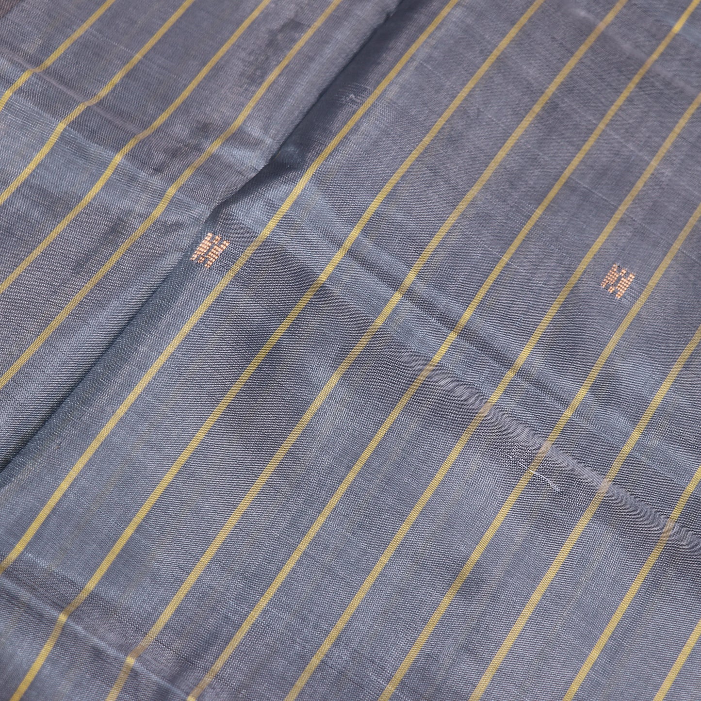 Banana Silk  Saree (WITH OUTBLOUSE) Black  With  Gray - Vaishali Silks