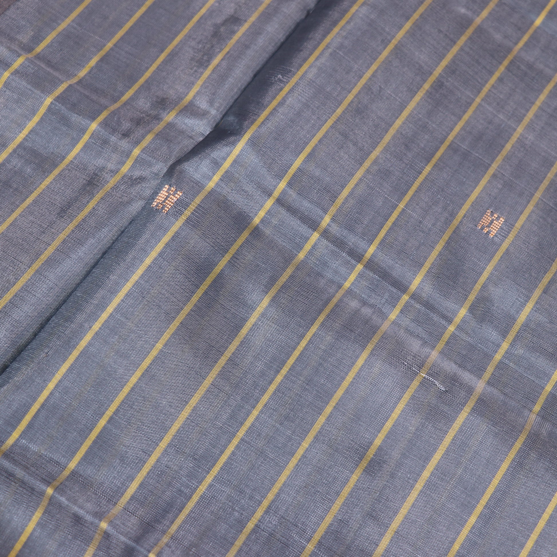 Banana Silk  Saree (WITH OUTBLOUSE) Black  With  Gray - Vaishali Silks