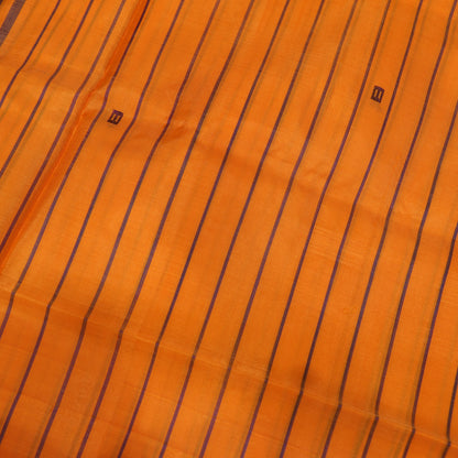 Banana Silk  Saree (WITH OUTBLOUSE)  BLue With  Orange - Vaishali Silks