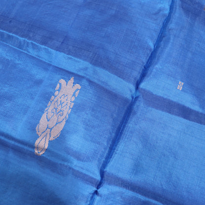 Banana Silk  Saree Blue With Light  Onion  Colour - Vaishali Silks