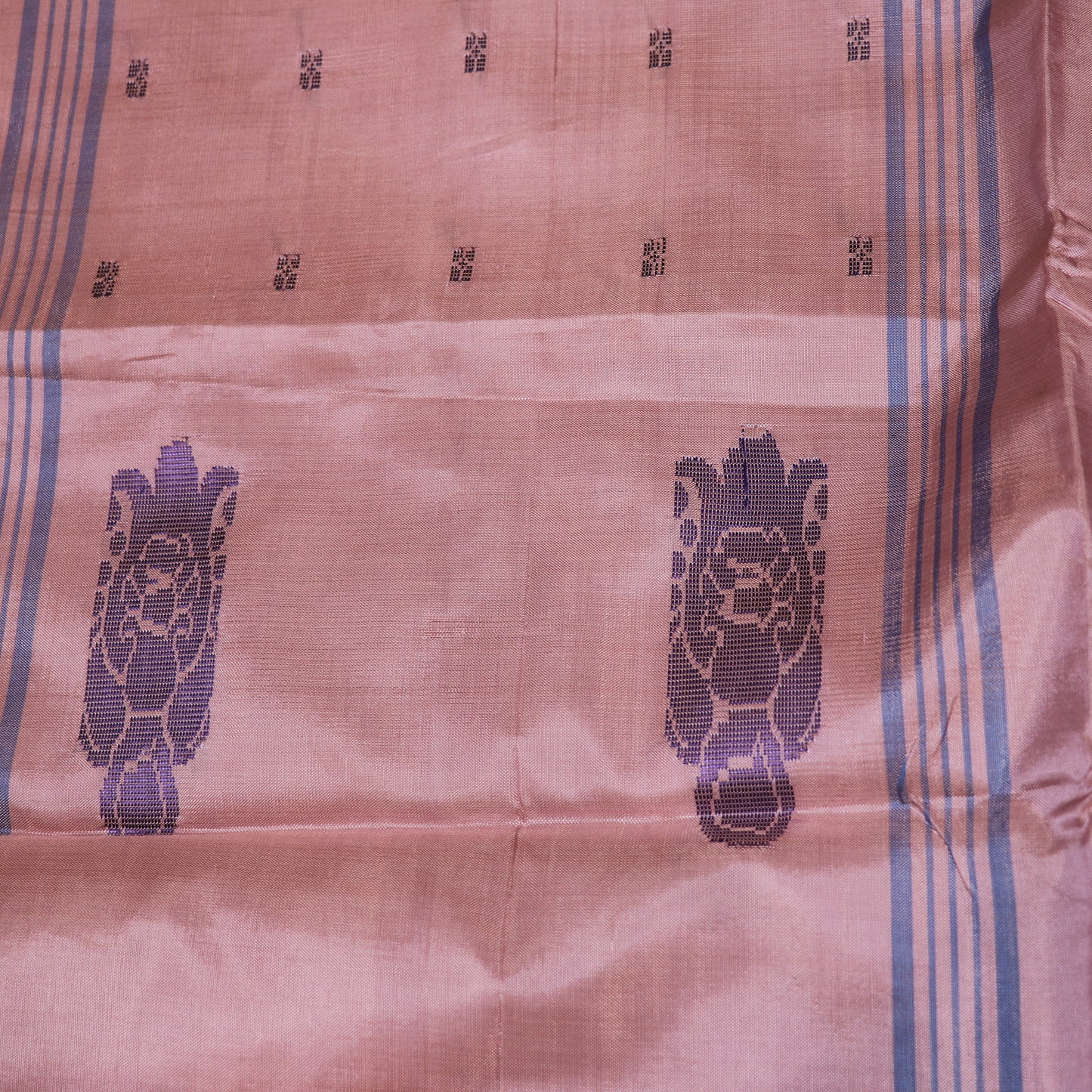 Banana Silk  Saree Blue With Light  Onion  Colour - Vaishali Silks