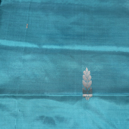 Banana Silk Saree (WITH BOUSE) Ramar  Green WIth Orange - Vaishali Silks