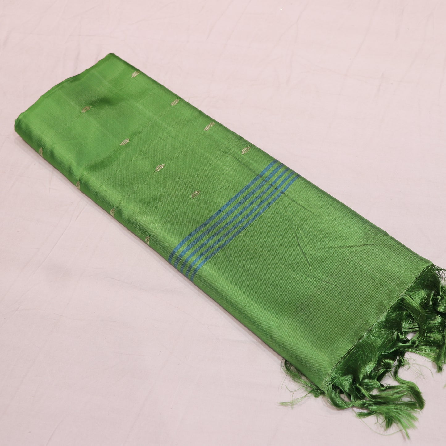 Banana Silk Saree (WITH BOUSE) Pink With Green - Vaishali Silks