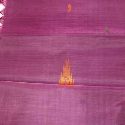 Banana Silk Saree (WITH BOUSE) Green  With  Voilet - Vaishali Silks