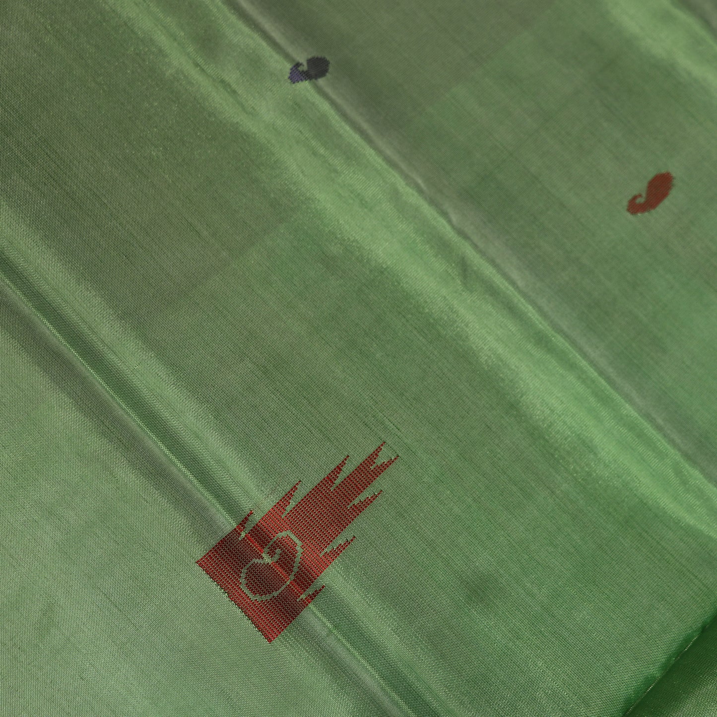 Banana Silk Saree (WITH BOUSE) Green  With  Voilet - Vaishali Silks