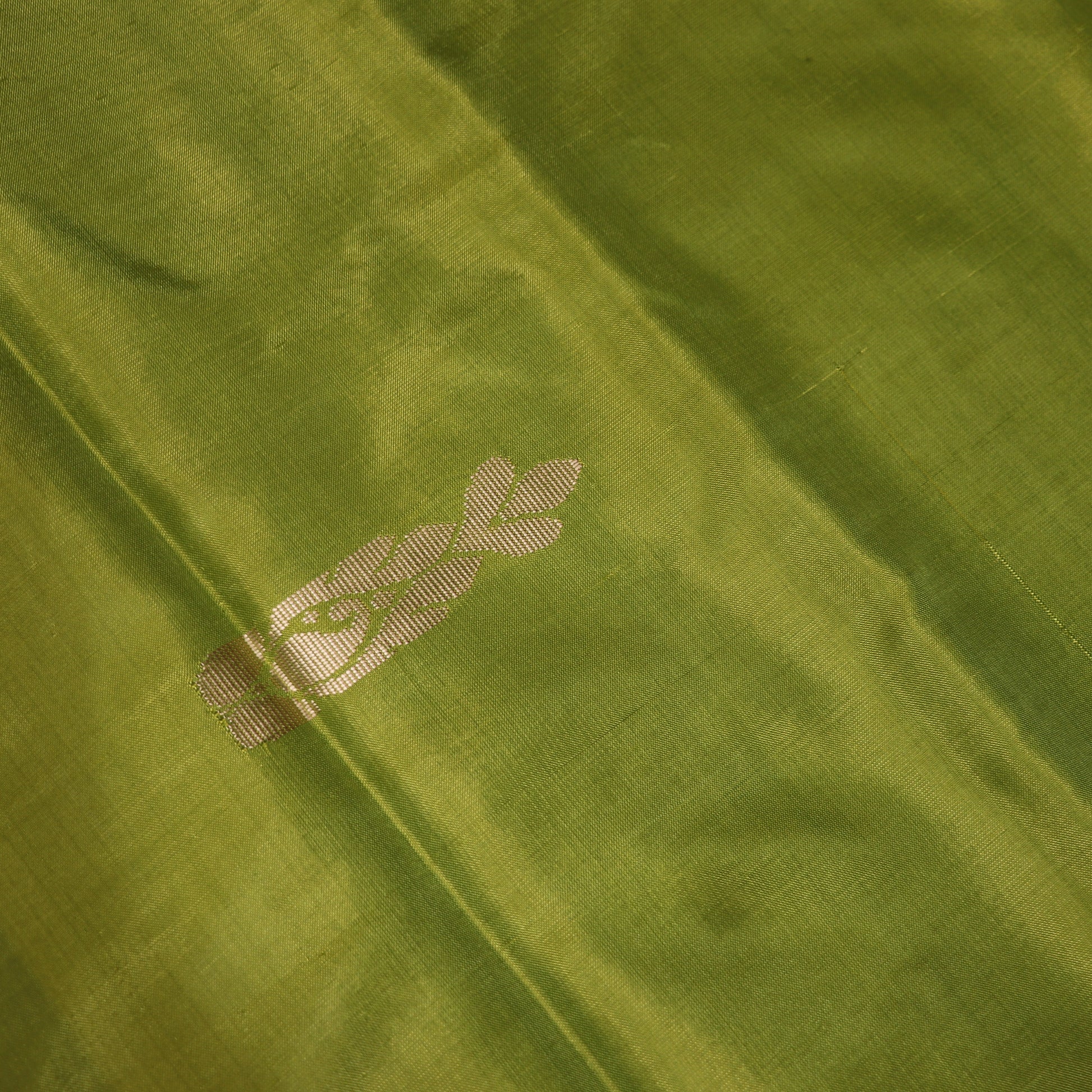 Banana Silk Saree (WITH BOUSE) Green  With Sandal - Vaishali Silks