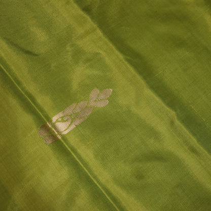 Banana Silk Saree (WITH BOUSE) Green  With Sandal - Vaishali Silks