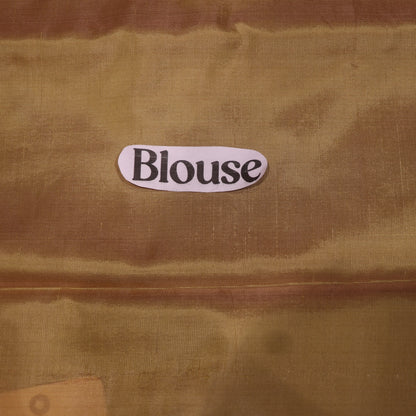 Banana Silk Saree (WITH BOUSE) Green  With Sandal - Vaishali Silks