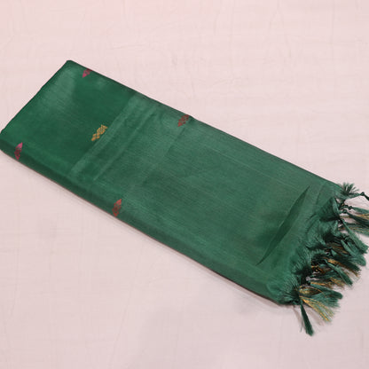 Banana Silk Saree (WITH BOUSE)  Sandal With Green - Vaishali Silks