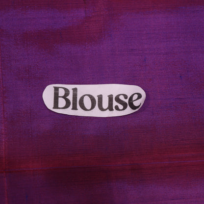 Banana Silk Saree (WITH BOUSE) Yellow  With Voilet - Vaishali Silks